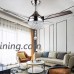 RainierLight Modern Crystal Ceiling Fan Lamp LED 3 Changing Light 4 Stainless Steel Blades with Remote Control for Living Room/Bedroom 44-Inch - B073P62MXG